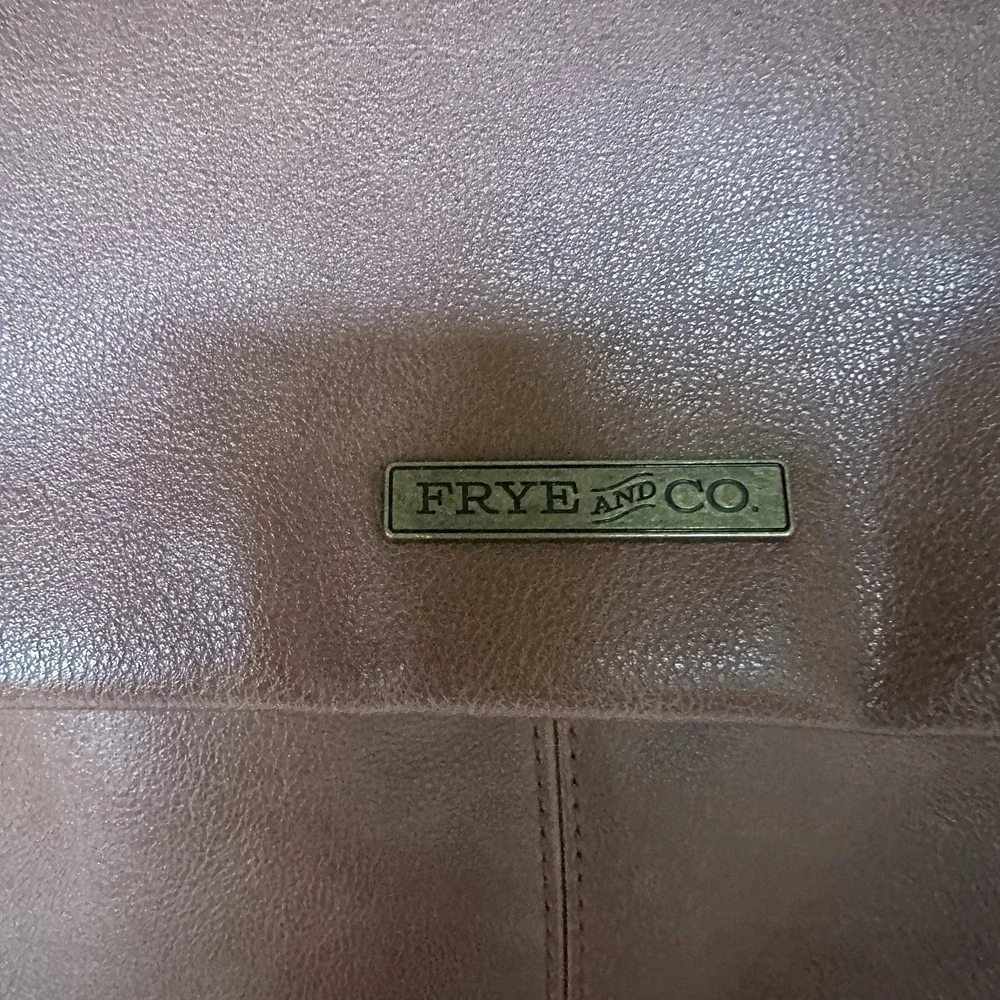 Frye and Co Backpack 12x13 Inch Vegan Faux Brown Leather Boho Hippie‎ Travel Zip